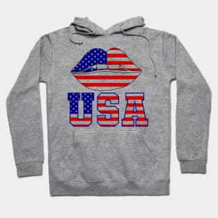 4th of july Patriotic Lips american flag lips Hoodie